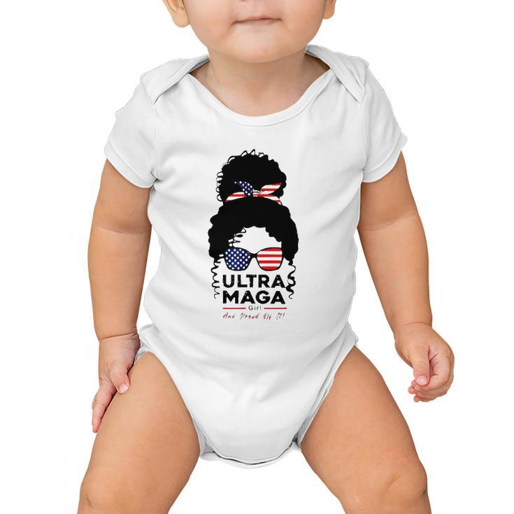 Pro American Ultra-Maga Pro Freedom 1776-2022 Ultra Maga Girl And Pround Of It Baby Onesie