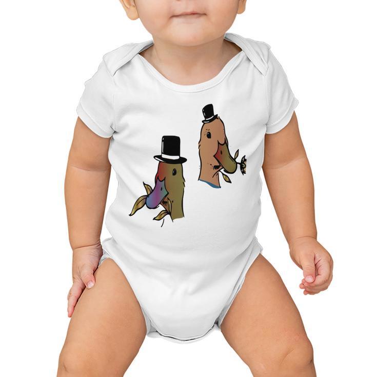 Romantic Duck Classy Ducks Baby Onesie