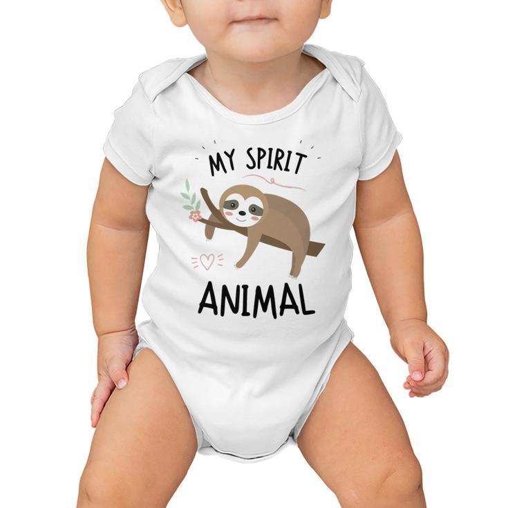 Sloth My Spirit Animal Nap Sloth Lazy 843 Shirt Baby Onesie