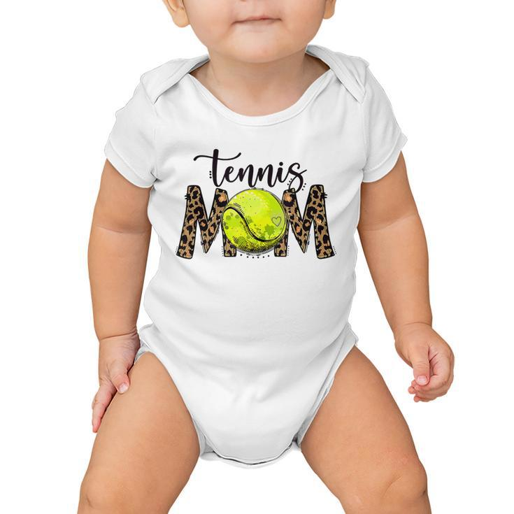 Tennis Mom Leopard Tennis Mom Mothers Day Baby Onesie