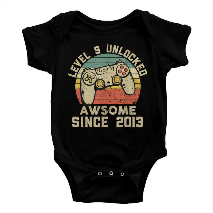 9Th Birthday Gift Boy 9 Years Being Awesome Baby Onesie