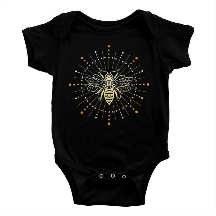 Bee Bee Bee With Sun Honey-Bee With Sun Rays Trendy Summer Style Baby Onesie