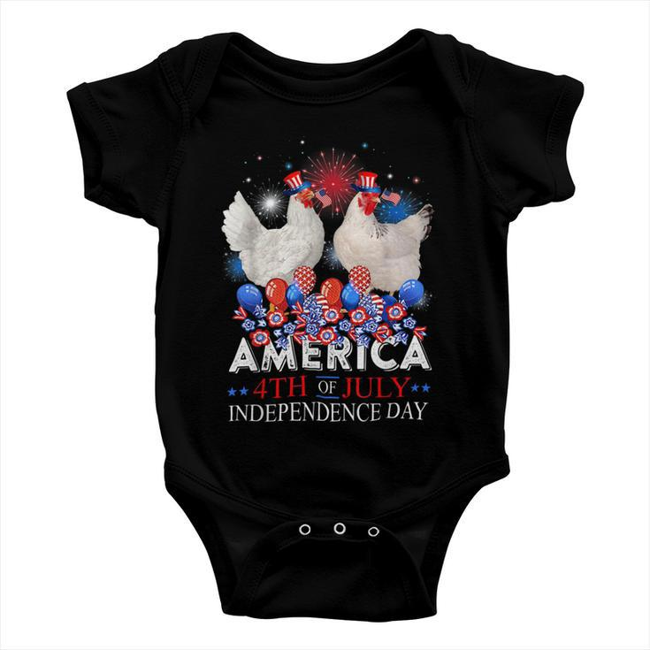 Chicken Chicken Chicken America 4Th Of July Independence Day Usa Fireworks V3 Baby Onesie