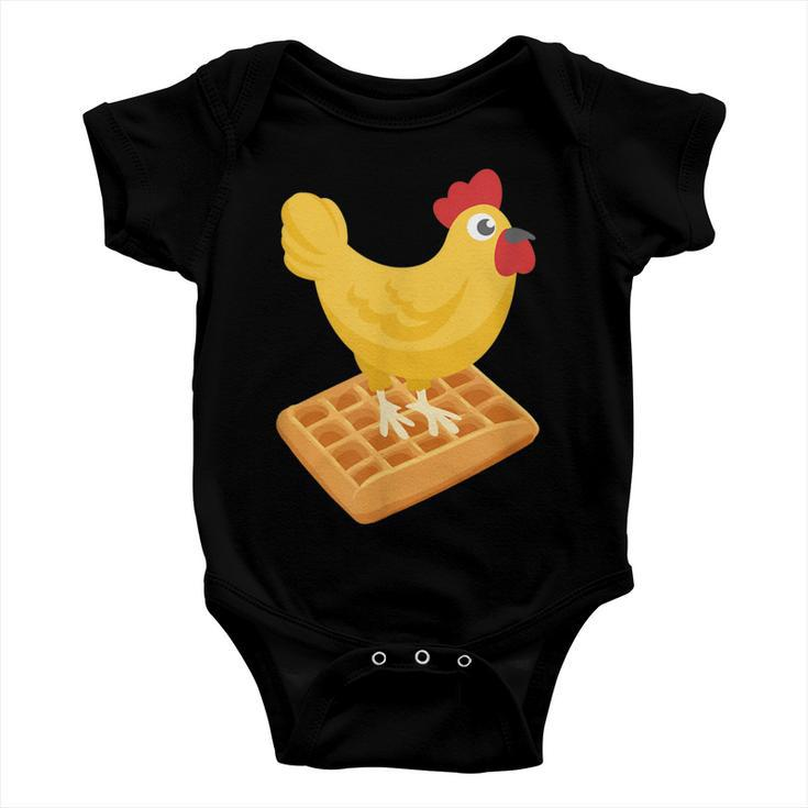 Chicken Chicken Chicken & Waffles Funny Breakfast V2 Baby Onesie