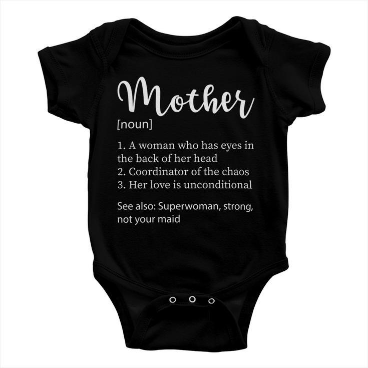 Funny Mother Noun Definition Baby Onesie