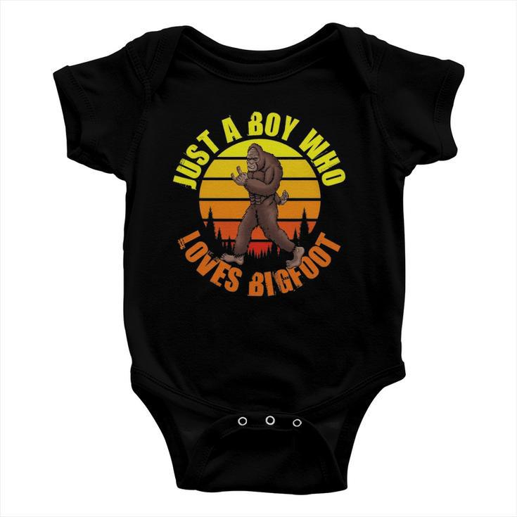Just A Boy Who Loves Bigfoot Baby Onesie