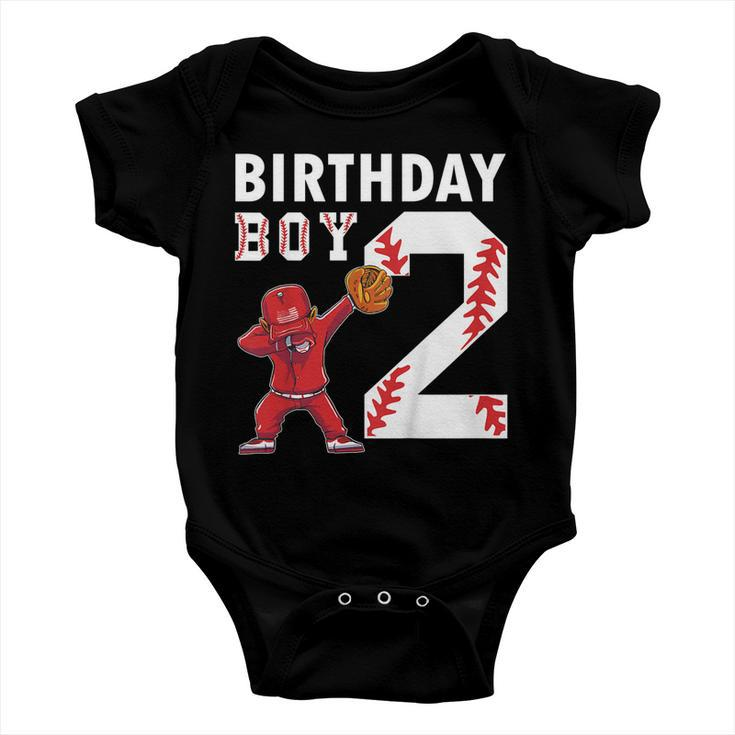 Kids 2 Years Old Boy Baseball Player 2Nd Birthday Kids Baby Onesie