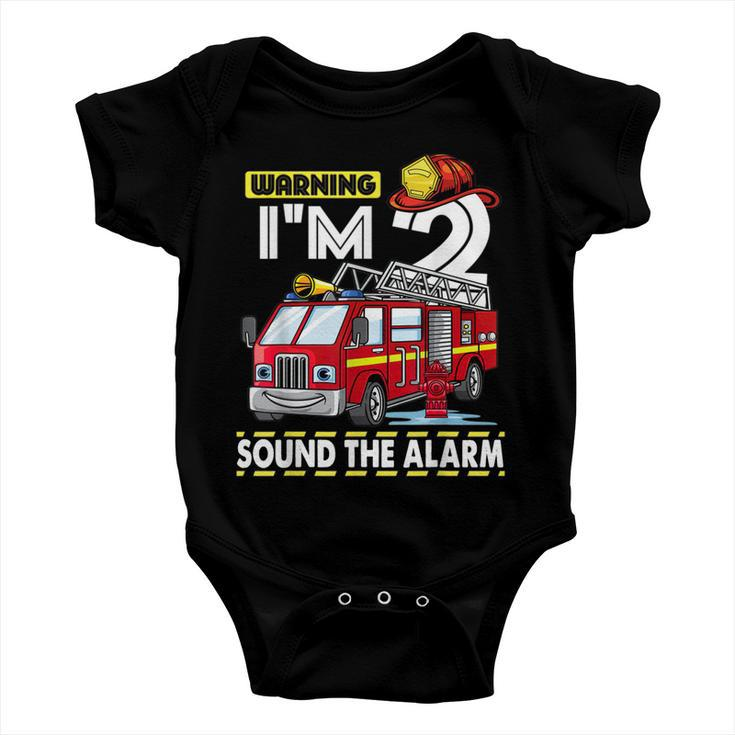 Kids Fire Truck 2Nd Birthday Boy Toddler Firefighter Baby Onesie