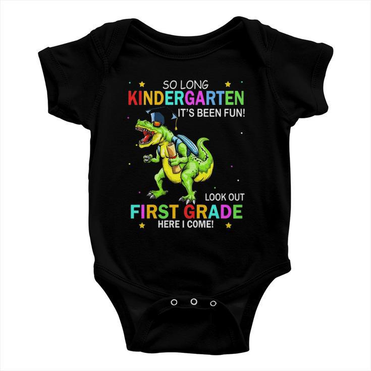 Kids So Long Kindergarten Graduation Class 2022 Dinosaur Kids Baby Onesie