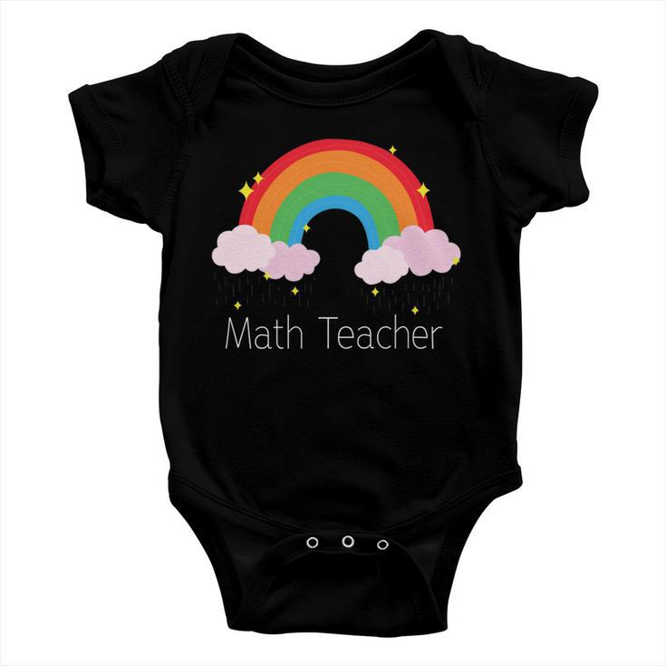 Math Teacher With Rainbow Design Baby Onesie