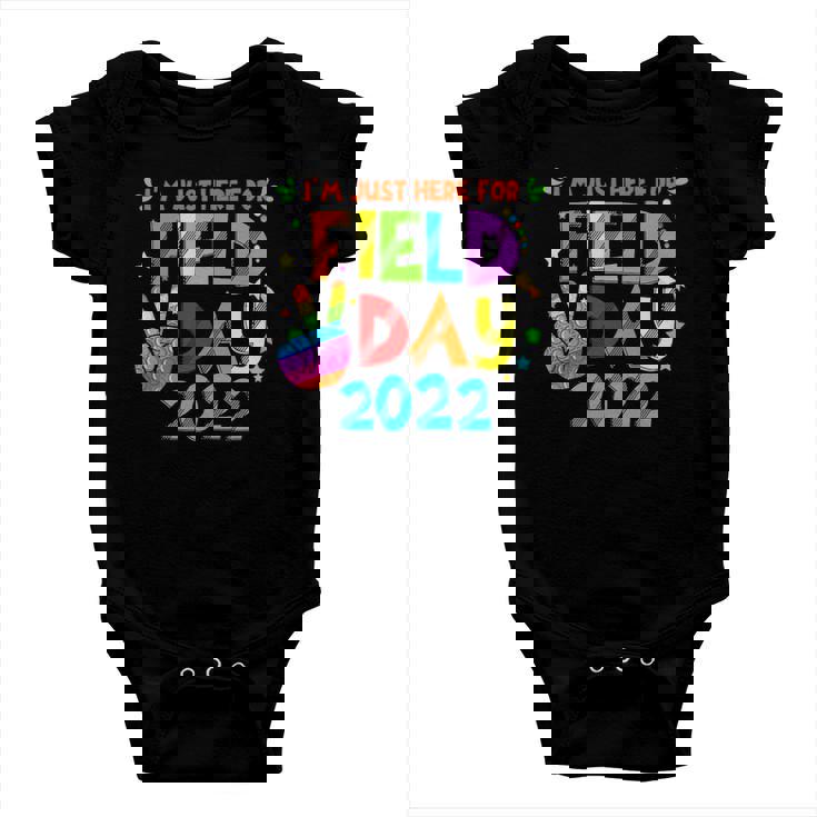 School Field Day Pop It Student Im Just Here For Field Day Baby Onesie
