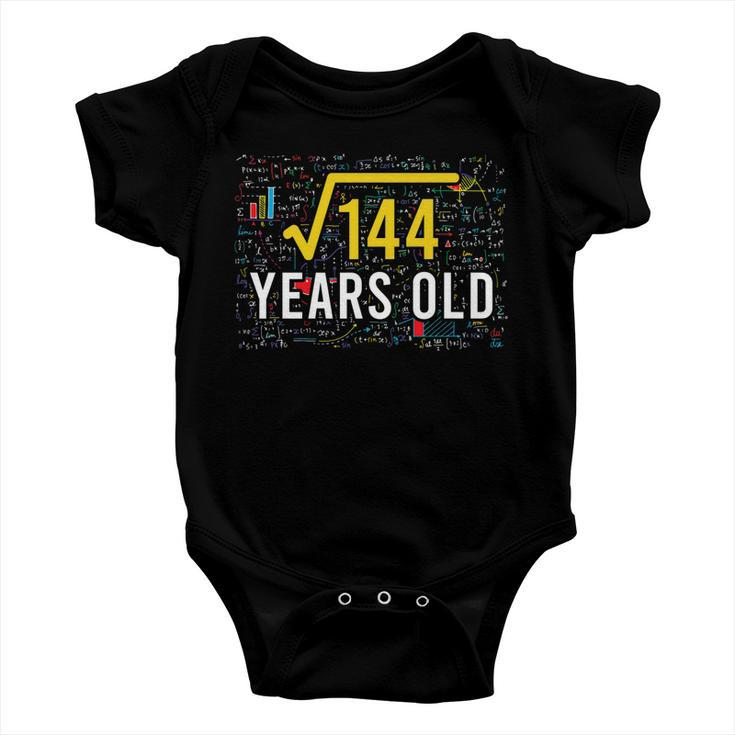 Square Root Of 144 12 Years Old 12Th Birthday Math Lovers Baby Onesie