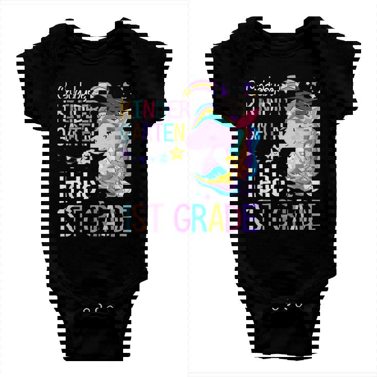 Unicorn Girl Goodbye Kindergarten Hello 1St Grade Graduation Baby Onesie