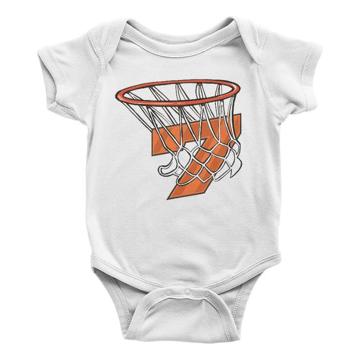 7Th Birthday Basketball 7 Years Old Kid For Birthday Party Baby Onesie