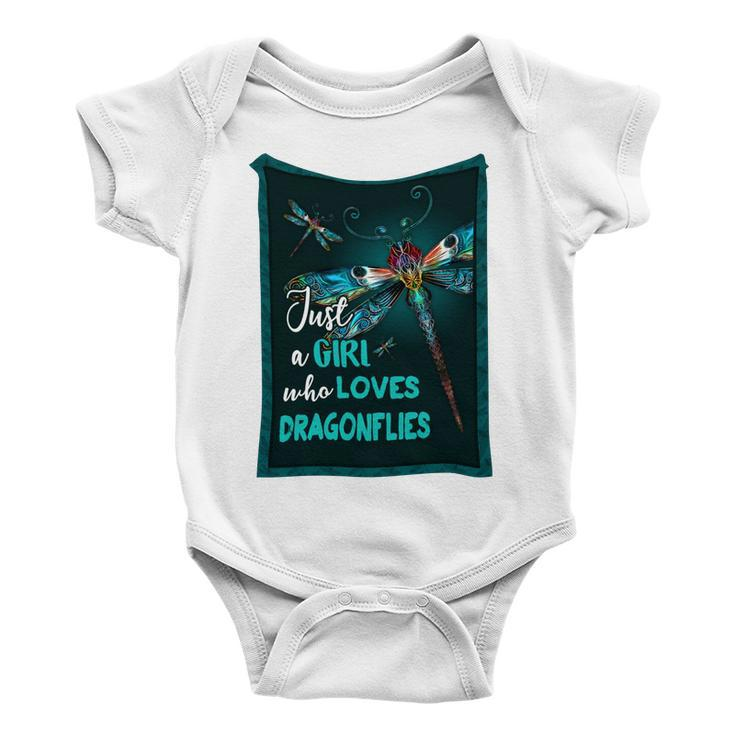 Just A Girl Who Loves Dragonfly Baby Onesie