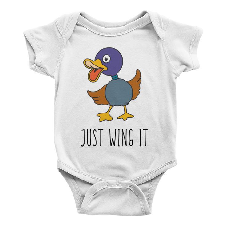 Just Wing It Duck Puns Quack Puns Duck Jokes Puns Funny Duck Puns Duck Related Puns Baby Onesie