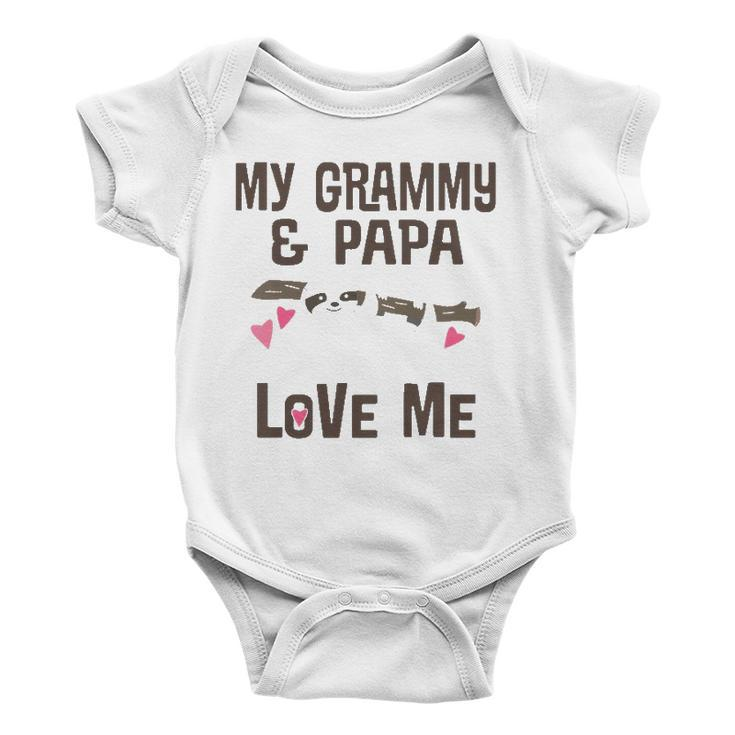 Kids My Grammy And Papa Love Me Granddaughter Sloth Baby Onesie