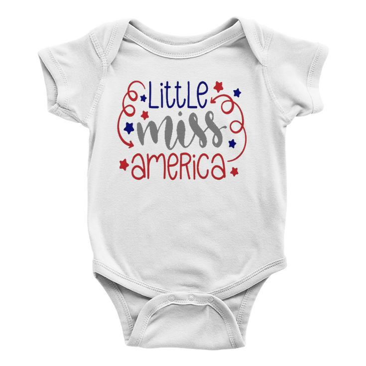 Little Miss America 4Th Of July Girls Usa Patriotic Baby Onesie