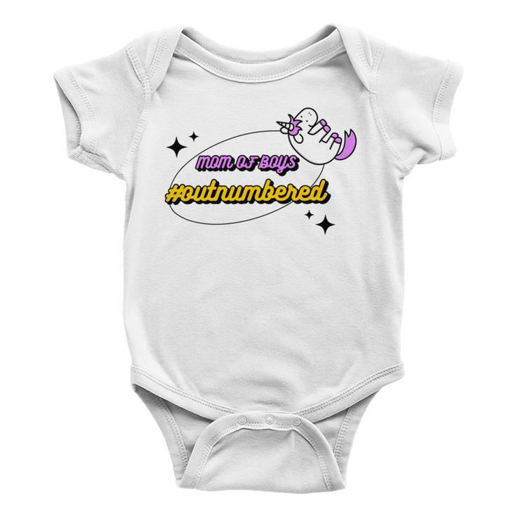 Mum Of Boys Outnumbered Unicorn Mothers Day Baby Onesie