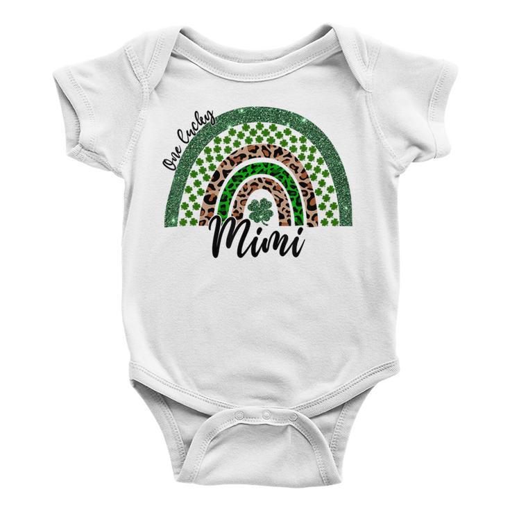 One Lucky Mimi Irish Rainbow Leopard St Patricks Day Baby Onesie