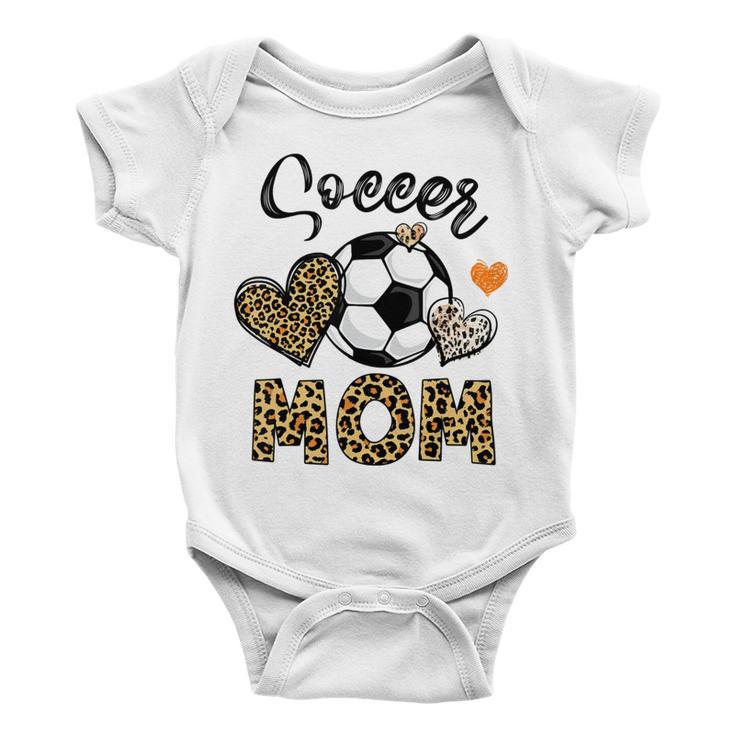 Soccer Mom Game Day Cheer Mom Leopard Mothers Day Baby Onesie