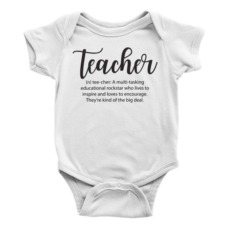 Teacher Definition Back To School Teacher Funny First Day Of School Teacher School Quotes Love Teaching Baby Onesie