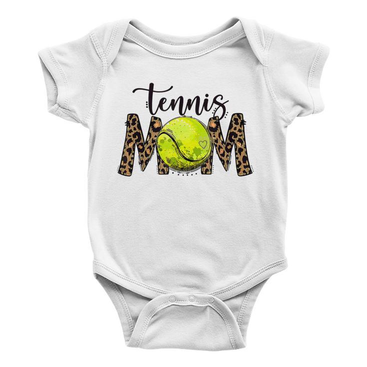 Tennis Mom Leopard Tennis Mom Mothers Day Baby Onesie