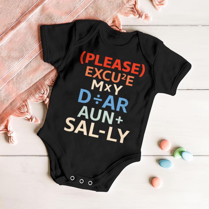 Funny Please Excuse My Dear Aunt Sally Lovers Math Baby Onesie