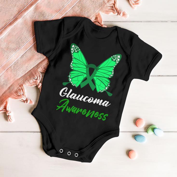 Glaucoma Awareness Butterfly Green Ribbon Glaucoma Glaucoma Awareness Baby Onesie