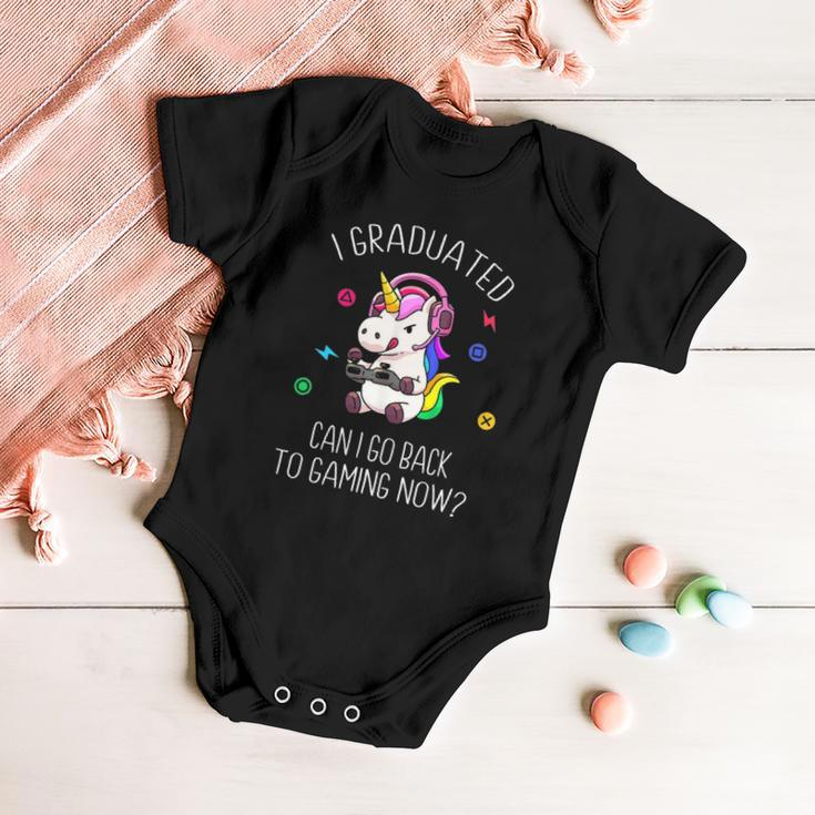 I Graduated Can I Go Back To Gaming Now Unicorn Graduation Baby Onesie