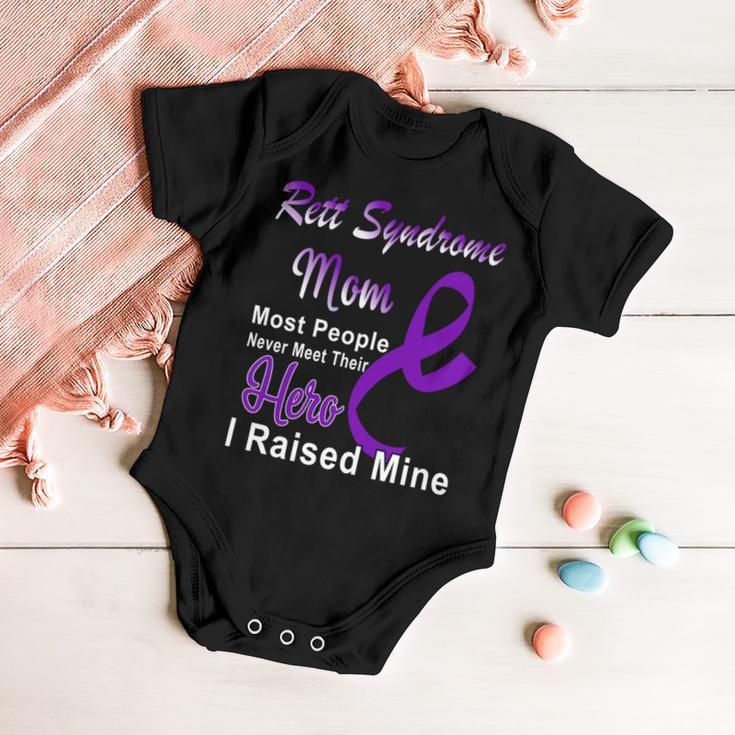 Rett Syndrome Mom Most People Never Meet Their Hero I Raised Mine Purple Ribbon Rett Syndrome Rett Syndrome Awareness Baby Onesie