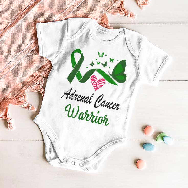 Adrenal Cancer Warrior Butterfly Green Ribbon Adrenal Cancer Adrenal Cancer Awareness Baby Onesie