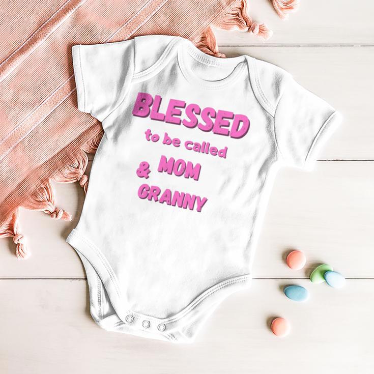 Blessed To Be Called Mom Granny Best Quote Baby Onesie