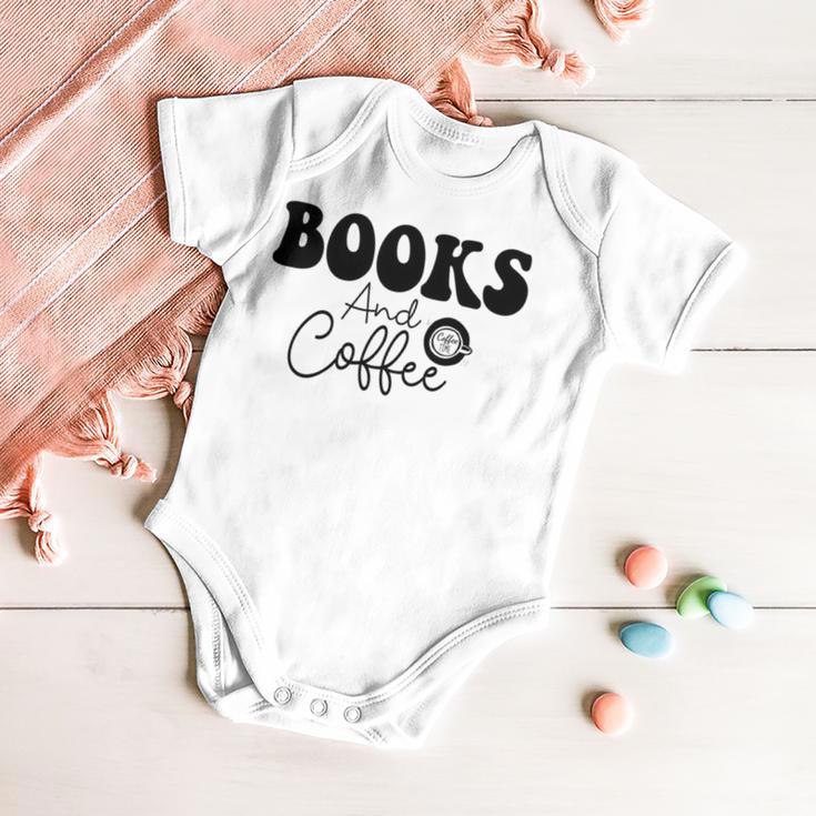 Books And Coffee Books Lover Tee Coffee Lover Gift For Books Lover Gift For Coffee Lover Books And Coffee Tee Baby Onesie