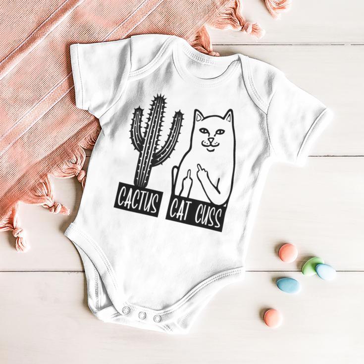 Cat Cuss Cactus Funny Cat Joke Baby Onesie