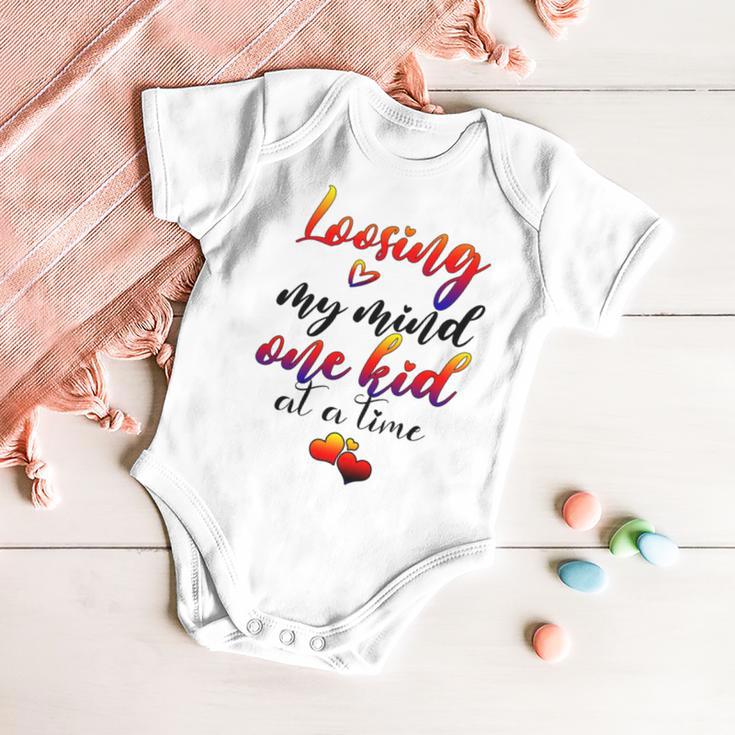 Cute Mom Loosing My Mind One Kid At A Time Mothers Day Gif Baby Onesie