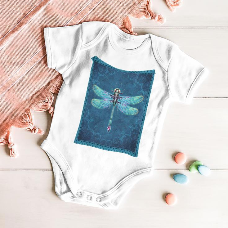 Dragonfly With Floral Vintage Baby Onesie