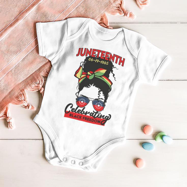 Free-Ish Juneteenth Celebrate Black Freedom Free-Ish 1865 Messy Bun Afro Mom Baby Onesie