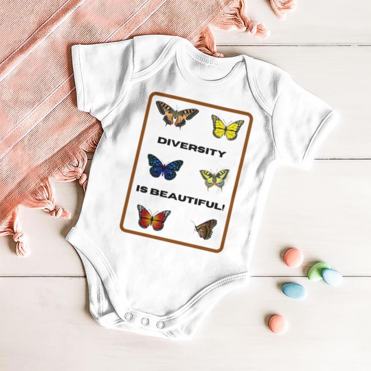 Funny The Butterfly Diversity Is Beatifull Tshirt Baby Onesie