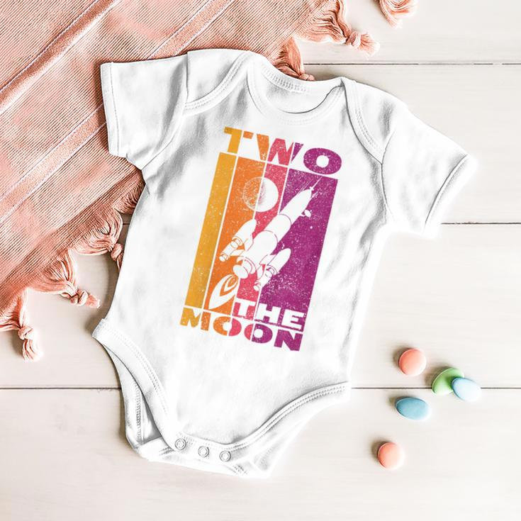 Kids Vintage Two The Moon 2 Year Old 2Nd Birthday Boys Girls Baby Onesie