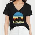 Arvada Colorado Mountains Vintage Retro Women V-Neck T-Shirt