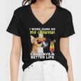 Chihuahua I Work Hard So My Chihuahua Can Have A Better Life Women V-Neck T-Shirt