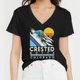 Crested Butte Colorado Retro Snowboard Women V-Neck T-Shirt