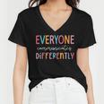 Everyone Communicate Differently Autism Awareness Women V-Neck T-Shirt