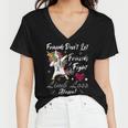 Friends Dont Let Friends Fight Limb Loss Alone Unicorn Grey Ribbon Limb Loss Limb Loss Awareness Women V-Neck T-Shirt