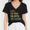 Fudge Name Shirt Fudge Family Name V4 Women V-Neck T-Shirt