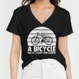 Funny Bicycle I Ride Fun Hobby Race Quote A Bicycle Ride Is A Flight From Sadness Women V-Neck T-Shirt