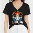 Funny Enjoy The Summer Holiday Summer Surfing Paradise Women V-Neck T-Shirt