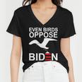 Funny Even Birds Oppose Biden Women V-Neck T-Shirt