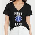 Funny Free Taxi Star Of Life Emt Design Ems Medic Gift Women V-Neck T-Shirt